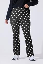 LIMITED COLLECTION Plus Size Black Polka Dot Flared Trousers | Yours Clothing 2