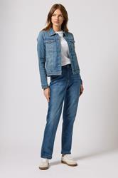 M&Co Blue Mid Wash Denim Jacket | M&Co 1