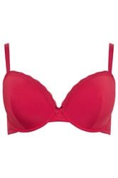 YOURSET 3 PACK Plus Size Red & Purple Lace Trim Padded Bras | Yours Clothing 11