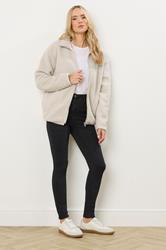 LTS Tall Ivory White Zip Fleece Jacket | Long Tall Sally 2