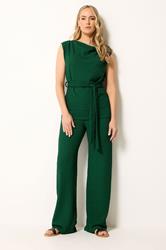 LTS Tall Women's Forest Green Textured Wide Leg Trousers | Long Tall Sally 3