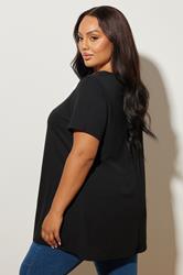 YOURS Plus Size Black Soft Touch Ribbed Swing Top | Yours Clothing 3