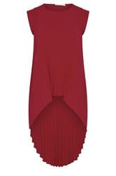 YOURS LONDON Curve Red Pleated Top