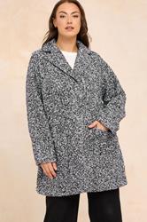 EVANS Plus Size Grey Boucle Formal Coat | Evans 3