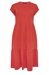 EVANS Plus Size Rust Orange Cotton Midi Dress | Evans 6