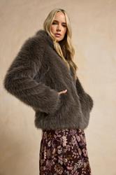 LTS Tall Chocolate Brown Faux Fur Jacket | Long Tall Sally 3