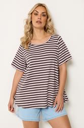 YOURS Plus Size Chocolate Brown & Pink Swing Top | Yours Clothing 3