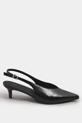 LTS Black Pointed Slingback Kitten Heel | Long Tall Sally 2