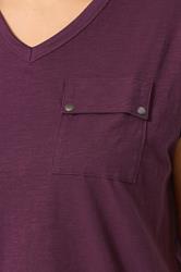 YOURS Plus Size Purple Stud Pocket T-Shirt | Yours Clothing 4