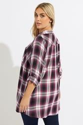 YOURS Plus Size Black & Pink Check Overhead Shirt | Yours Clothing 2