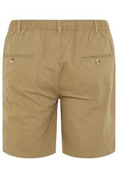 D555 Big & Tall Stone Brown Elasticated Stretch Shorts | BadRhino 4