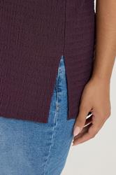 YOURS Plus Size Purple Textured T-Shirt | Yours Clothing 5
