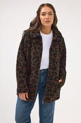 YOURS Plus Size Brown Leopard Print Heavyweight Fleece | Yours Clothing 3