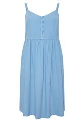 YOURS Curve Blue Chambray Strappy Midi Sundress