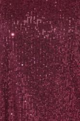 YOURS LONDON Plus Size Burgundy Red Sequin Swing Top | Yours Clothing 4