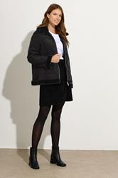 M&Co Black Faux Suede Aviator Jacket  4