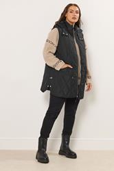 YOURS Plus Size Black Quilted Gilet | Yours Curve 2