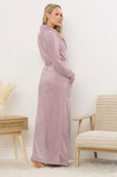 LTS Tall Light Pink Shawl Collar Maxi Dressing Gown | Long Tall Sally 4