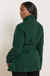 YOURS Plus Size Dark Green Formal Wrap Coat | Yours Clothing 2