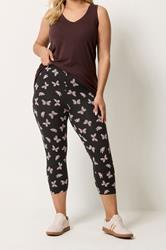 YOURSET 2 PACK Plus Size Black Butterfly Print Cropped Leggings | Yours Clothing 2