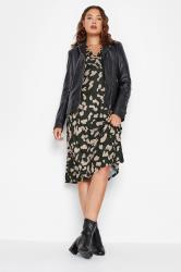 LTS Tall Black & Natural Marking Print Midi Dress | Long Tall Sally 2