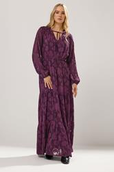 LTS Tall Purple Jacquard Boho Maxi Dress | Long Tall Sally 3