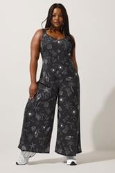 LIMITED COLLECTION Plus Size Black Summer Print Jumpsuit | Yours Clothing 3