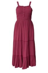 YOURS Curve Berry Red Shirred Placket Dress