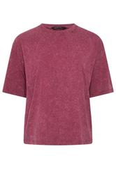 LIMITED COLLECTION Plus Size Red Acid Wash Seam Detail Top | Yours Clothing 1