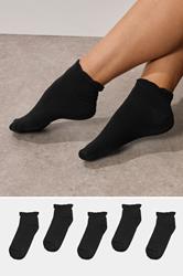 YOURSET 5 PACK Plus Size Black Trainer Liner Socks | Yours Clothing 1