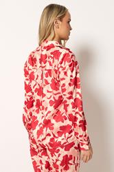 LTS Tall Women's Pink Floral Satin Button Shirt | Long Tall Sally 4