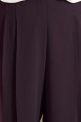EVANS Plus Size Plum Textured Pleated Trousers | Evans 4