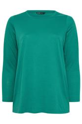 YOURS Plus Size 3 PACK Green & Blue Long Sleeve T-Shirts | Yours Clothing  11
