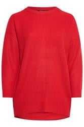 YOURS Curve Red Essential Knitted Jumper