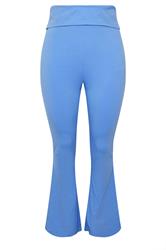 LIMITED COLLECTION Plus Size Blue Fold Over Kick Flare Leggings | Yours Clothing 5