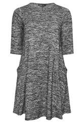 YOURS Curve Grey Drape Pocket Dress