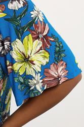 YOURS Plus Size Blue Floral Print Pleat Front Top 4
