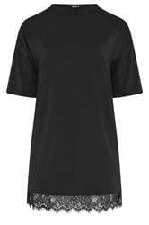 LIMITED COLLECTION Curve Black Lace Trim Mini Dress