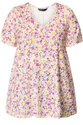 YOURS Curve Purple & Yellow Broderie Swing Top