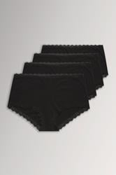 YOURSET 4 PACK Curve Black Lace Trim High Waisted Shorts