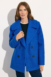 M&Co Coalt Blue Double Breasted Boucle Jacket | M&Co 1