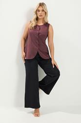 YOURS Curve Burgundy Red Suedette Waistcoat | Yours Clothing 1