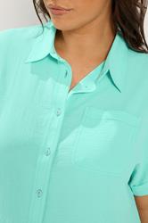 YOURS Plus Size Blue Grown On Sleeve Shirt | Yours Clothing 4