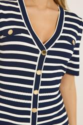 STAR Navy Blue Stripe Knitted Dress | StarByJM 4