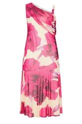 YOURS LONDON Curve White Blurred Floral Drape Shoulder Dress