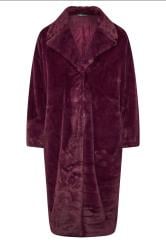 YOURS Plus Size Burgundy Red Plush Faux Fur Coat | Yours Clothing 5