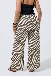 LIMITED COLLECTION Plus Size Brown Zebra Wide Leg Trousers | Yours Clothing 2