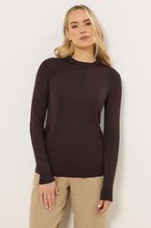 LTS Tall Dark Brown Knitted Crew Neck Jumper | Long Tall Sally 3