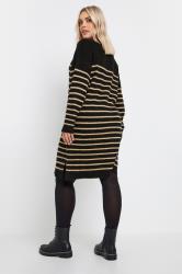 YOURS Plus Size Black Striped Knitted Jumper Dress | Yours Clothing 3