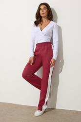 LTS Tall Red Side Stripe Fitted Straight Leg Joggers | Long Tall Sally 3